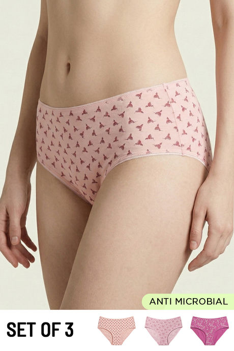 Buy Zivame Low Rise Full Coverage Hipster Panty  (Pack of 3) - Multicolor